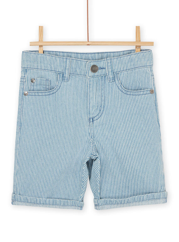 Bermuda in jeans denim chiaro con stampa a righe ROEXOBER1 / 23S902V3BERP272