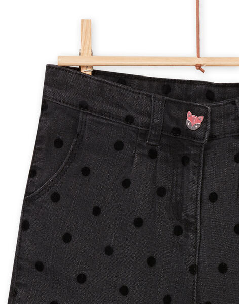 Shorts in jeans con stampa a pois in flock PARHUSHORT / 22W901Q1SHO941