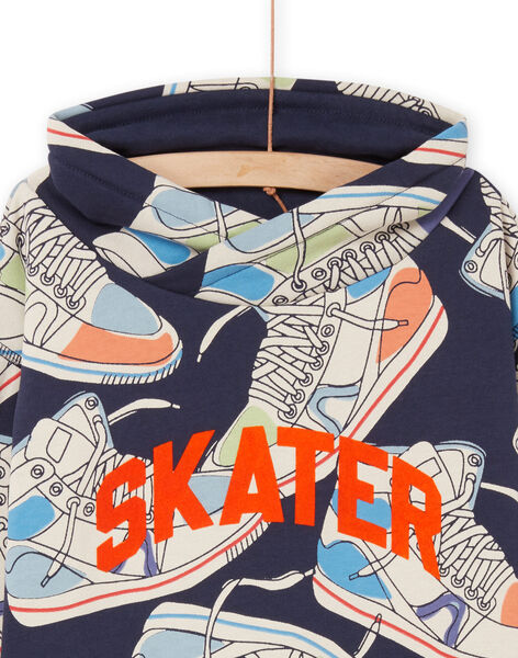 Felpa con cappuccio con stampa sneakers ROPURSWE1 / 23S902L2SWE705
