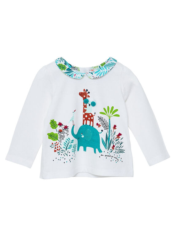 T-shirt maniche lunghe e collo con stampa neonata JICLOBRA / 20SG0911BRA001