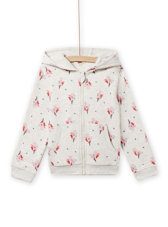 Giacca sportiva ecrù melange con stampa unicorno e stella bambina NAJOHOJOG1 / 22S90163JGH006