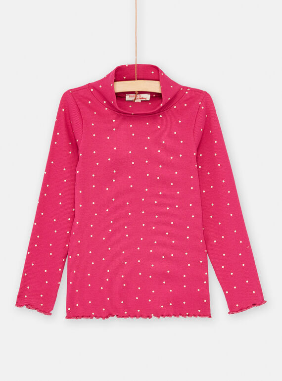 Dolcevita rosa petunia con stampa a pois bambina SAJOSOUP4 / 23W901N7SPL310