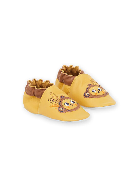 Babbucce in pelle gialle con patch scimmia RUCHOSMONK / 23KK3843D3S010
