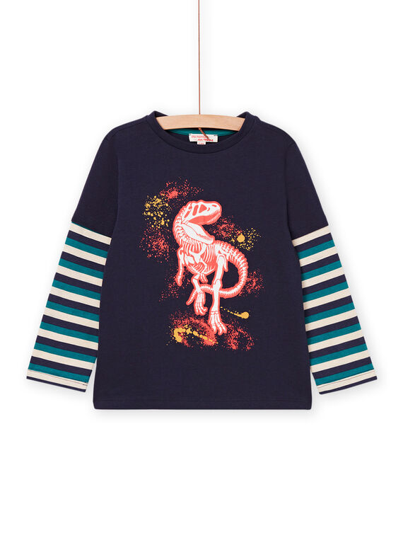 T-shirt a maniche lunghe a righe e motivo dinosauro POPRITEE4 / 22W902P1TML705