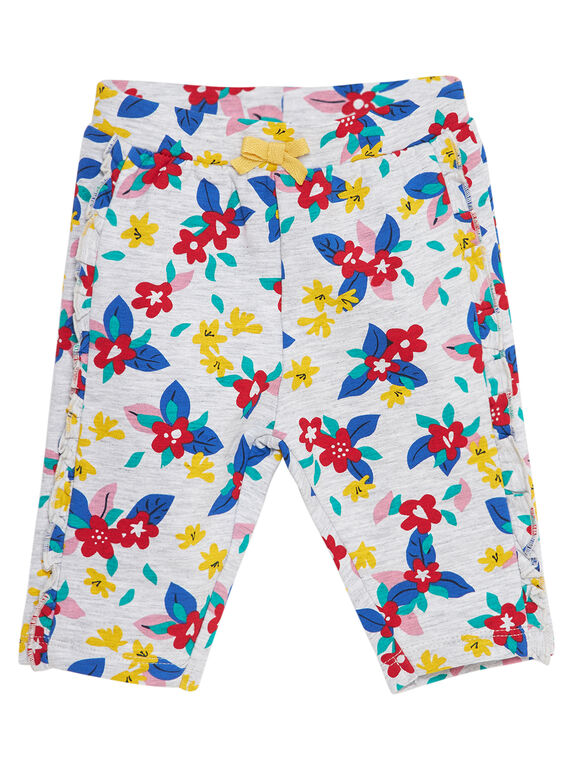 Pantaloni sportivi grigio melange con stampa neonata JITROBAJOG / 20SG09F1JGBJ920