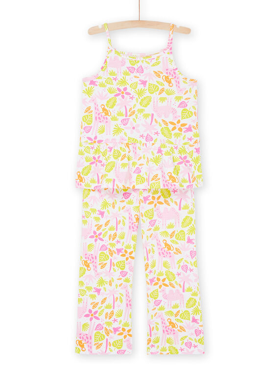 Canotta e pantaloni bianchi con stampa fiori REFAPYJLON / 23SH11HAPYJ000