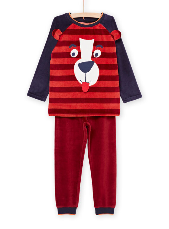 Pigiama t-shirt in velluto e pantaloni con stampa orso PEGOPYJOURS / 22WH1232PYJE415