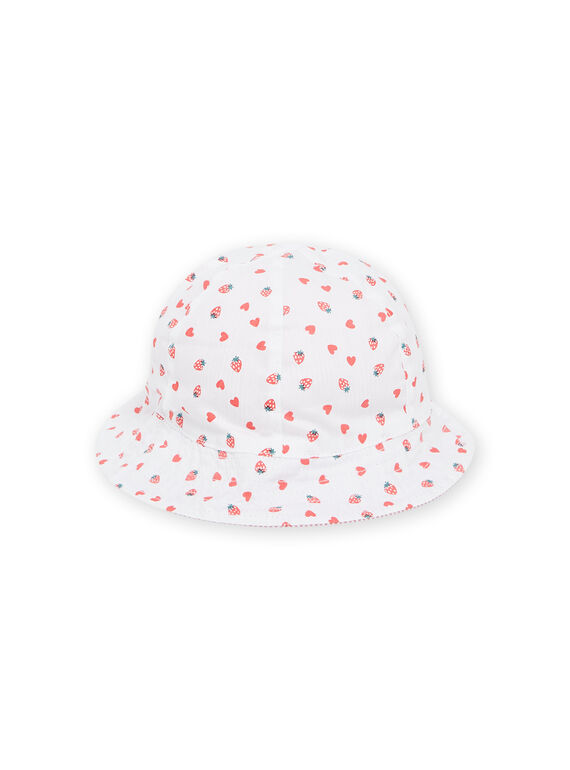 Cappello bianco e rosso con stampa fragole e cuori RYIJOCHA1 / 23SI09B2CHA001