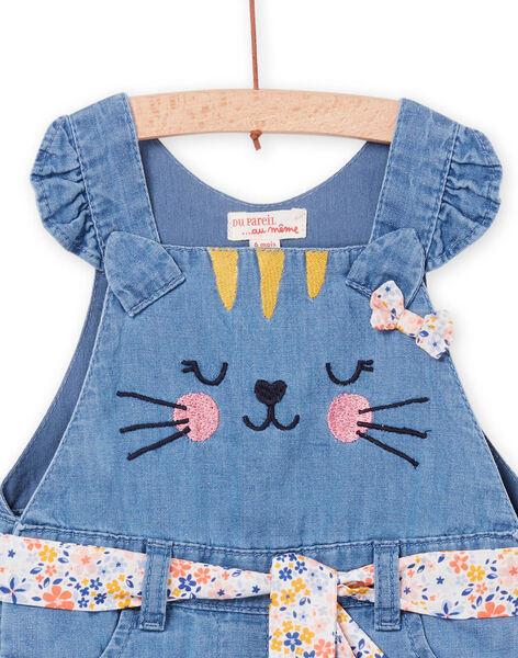 Salopette corta in denim con cintura amovibile PICISAC / 22WG09M1SALP274
