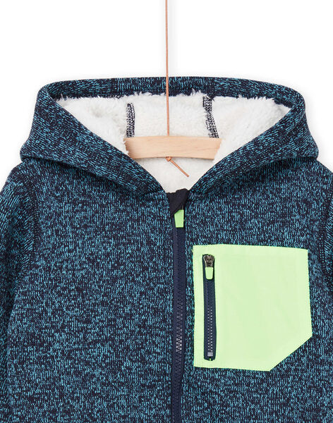 Cardigan blu melange con fodera morbida POJOGITEK2 / 22W902D1GILC200