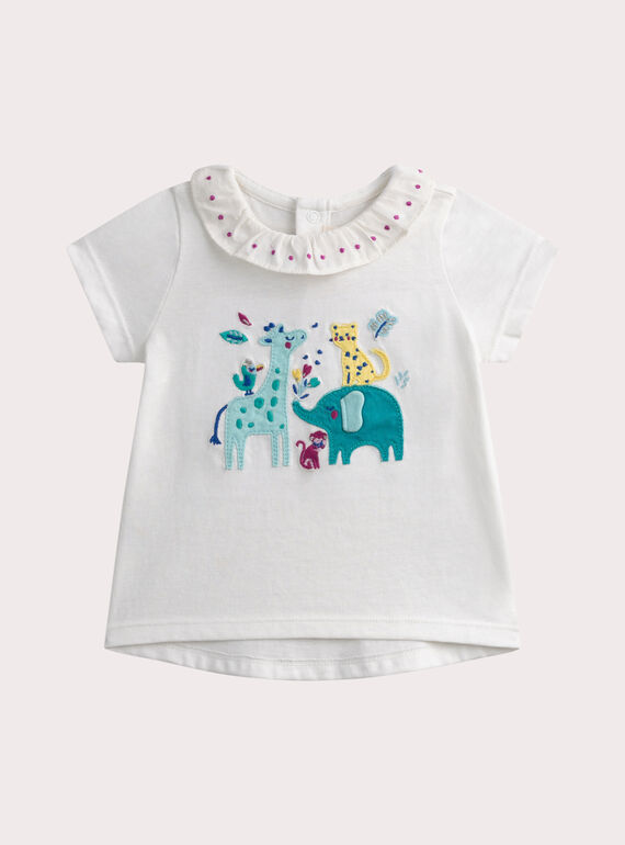 Maglia fantasia écru per neonata  WIBOBRA1 / 25SG09R1BRAA001
