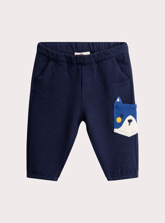 Pantaloni blu mezzanotte in pile per bambino  VUROPAN2 / 24WG10P1PAN707