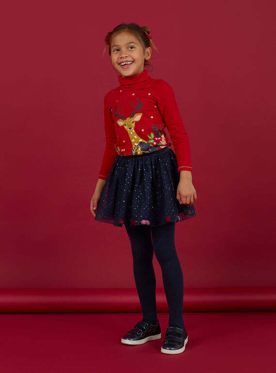 Gonna in tulle navy pompon bambina MANOJUP2 / 21W901Q1JUP070