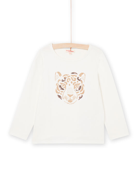 T-shirt maniche lunghe bianca con motivo tigre PAJOYTEE3 / 22W901D4TML001