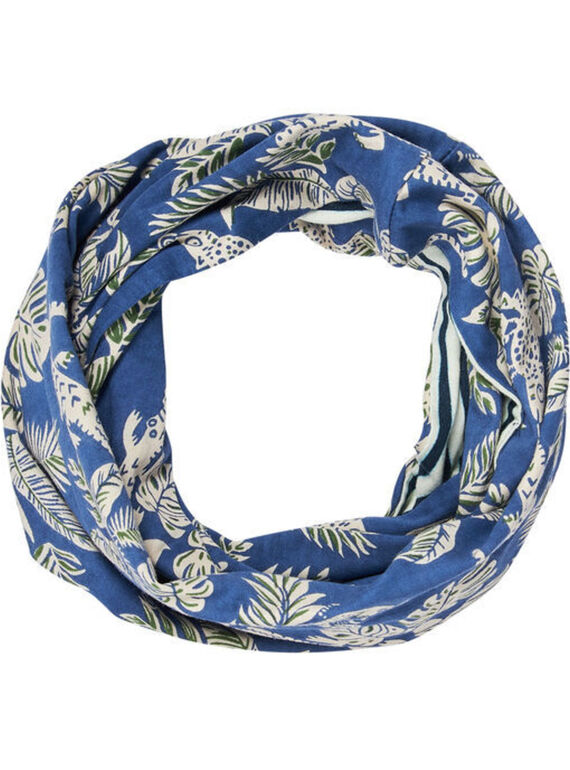 Scaldacollo doppiogiro bambino blu con motivo giungla JYOCLOSNO / 20SI0211SNO715