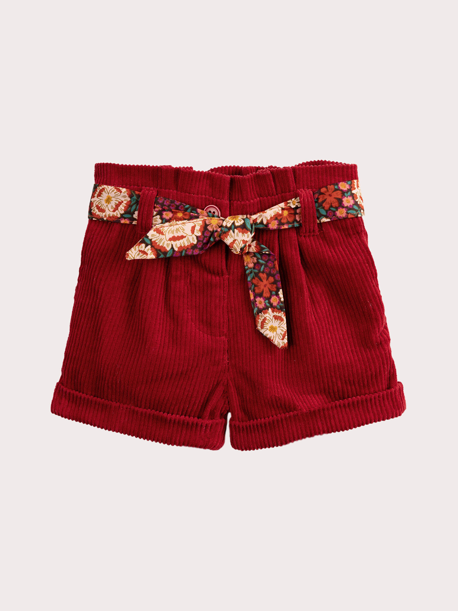 Pantaloncini in velluto rosso per bambina acquisto online Gonna Shorts DPAM