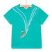 T-shirt a maniche corte azzurra con motivo surfista bambino
