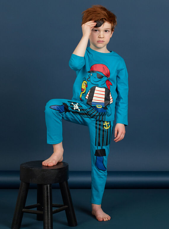 Completo pigiama t-shirt e leggings blu fosforescente bambino LEGOPYJMAN3 / 21SH12S3PYG209