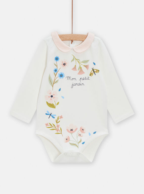 Body a maniche lunghe écru per neonata VIGABOD / 24WG0911BOD001