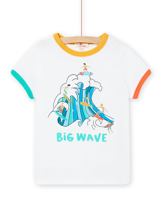 T-shirt a maniche corte bianca con motivo onda bambino NOWATI4 / 22S902V5TMC000