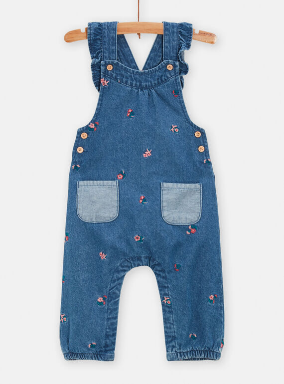 Salopette in denim con ricami a fiori neonata TICRISAL / 24SG09L1SALP274