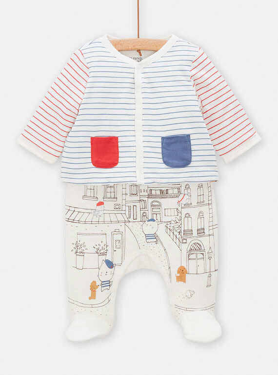 Set unisex multicolore cardigan e salopette TOU1ENS3 / 24SF05H1ENSA001