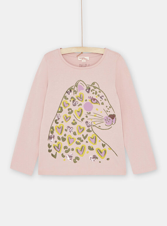 T-shirt glicine con stampa pantera bambina SAKYOTEE3 / 23W901I3TML303