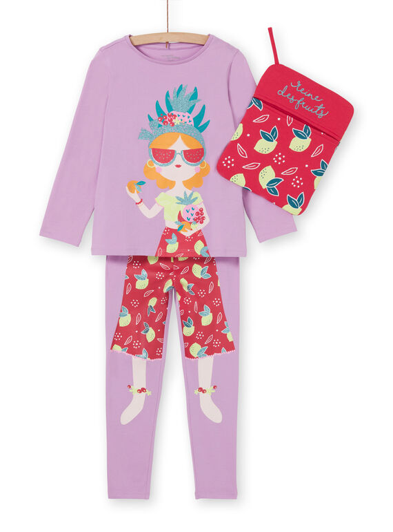 Completo pigiama t-shirt e leggings lilla bambina LEFAPYJFRU / 21SH11S4PYG326