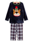 Pigiama t-shirt e pantaloni in velluto con motivo orso PEGOPYJTED / 22WH1231PYJ705