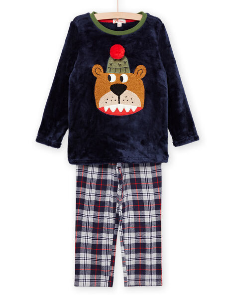 Pigiama t-shirt e pantaloni in velluto con motivo orso PEGOPYJTED / 22WH1231PYJ705