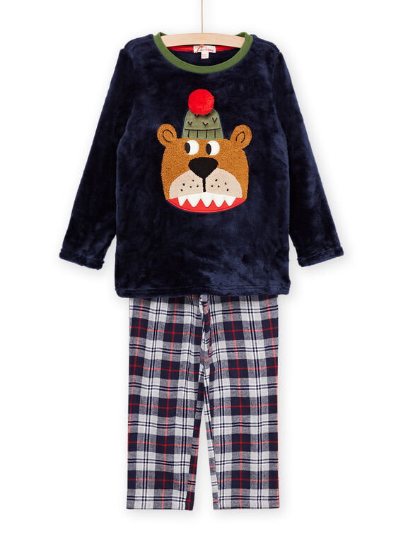 Pigiama t-shirt e pantaloni in velluto con motivo orso PEGOPYJTED / 22WH1231PYJ705