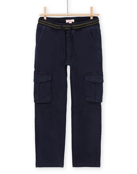 Pantaloni a tinta unita in tela navy POJOPAMAT1 / 22W902B6PAN705