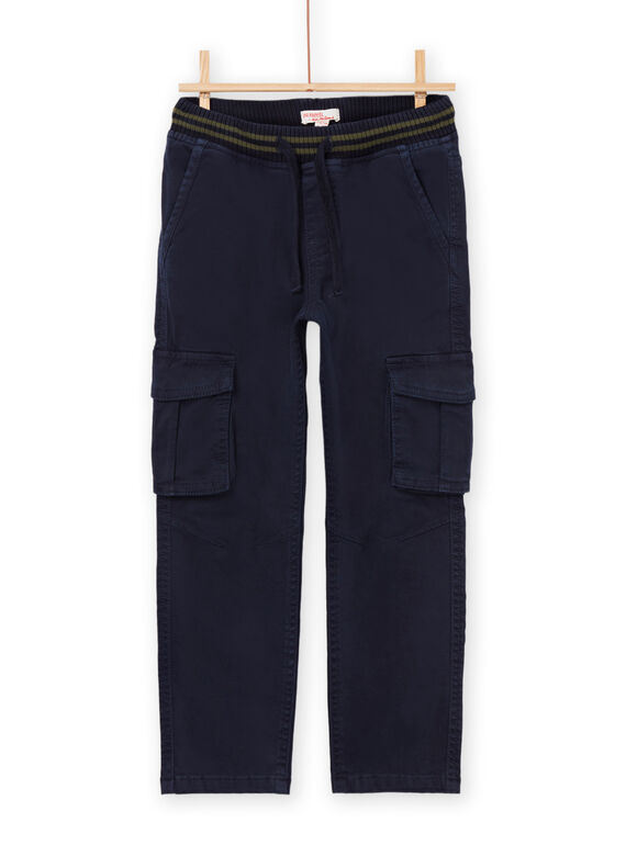 Pantaloni a tinta unita in tela navy POJOPAMAT1 / 22W902B6PAN705