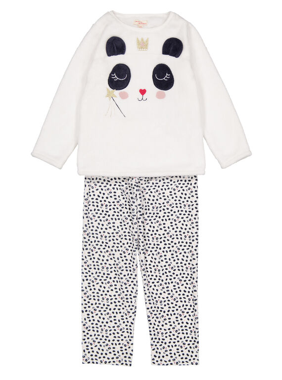 Pigiama ecrù in soft boa bambina GEFAPYJDA / 19WH11N5PYJ001