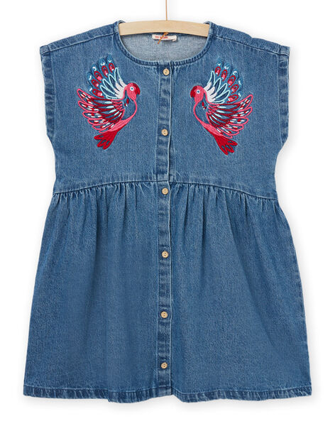 Abito in jeans a maniche corte con motivo pappagalli PAGOROB2 / 22W901O1ROBP274