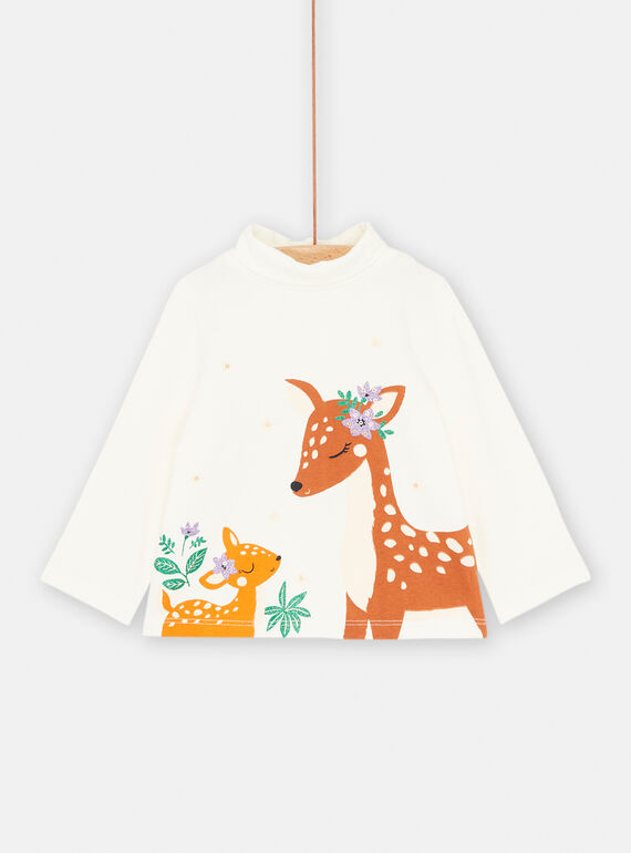 Dolcevita ecrù con motivi animalier neonata SIKHOSOUP / 23WG09Q1SPL001
