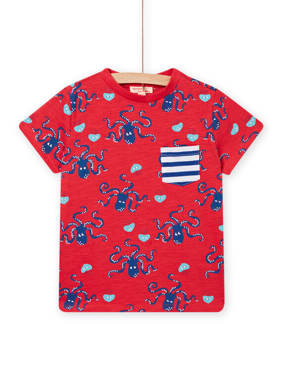 T-shirt maniche corte rossa bambino NOFICTI3 / 22S902U4TMCF524