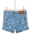 Shorts denim chiaro con stampa foglia e conchiglia bambina NAJOSHORT2 / 22S90163SHOP272