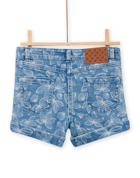 Shorts denim chiaro con stampa foglia e conchiglia bambina NAJOSHORT2 / 22S90163SHOP272