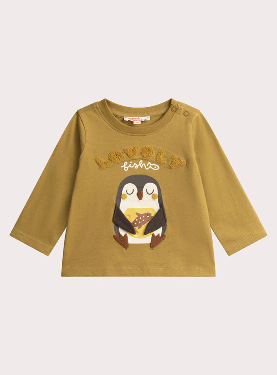T-shirt a maniche lunghe con animazione pinguino per bambino  VUBATEE1 / 24WG10Q2TMLG602