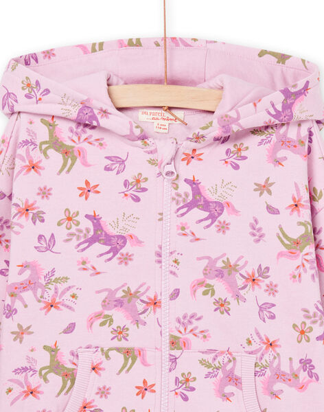Giacca sportiva rosa con cappuccio PAJOHAUJOG3 / 22W901D1JGHH700