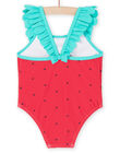 Costume intero rosso fragola con stampa cuori RYIMER1 / 23SI09RAMAIF515