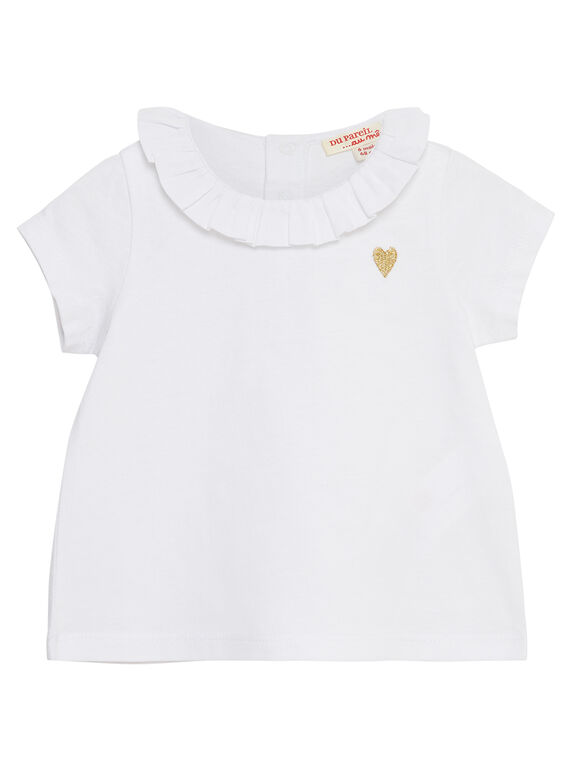 Top maniche corte bianco neonata JIJOBRA6 / 20SG09T1BRA000