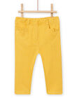 Pantaloni gialli a pois e tasche cuori neonata NIJOPAN1 / 22SG0961PANB105
