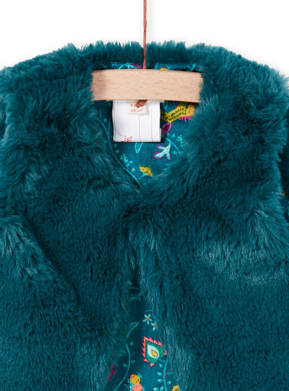 Gilet petrolio in finta pelliccia neonata MITUCAR2 / 21WG09K2CAR714