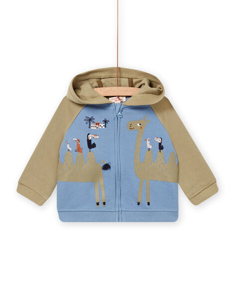 Cardigan blu ghiaccio e verde neonato NUSANGIL / 22SG10S1GIL219