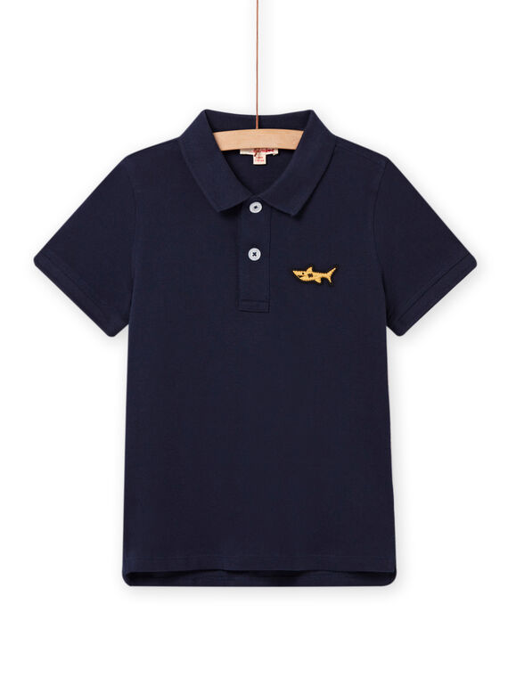 Polo blu notte con ricamo squalo bambino NOJOPOL1 / 22S90264POL705