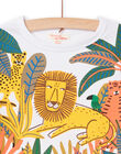 T-shirt bianca con motivi animali della giungla bambino NOFLATI1 / 22S902R2TMC000