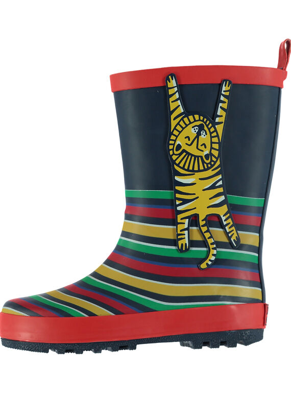 Stivali da pioggia a righe multicolore e leone bambino GGBPLION / 19WK36G2D0C050