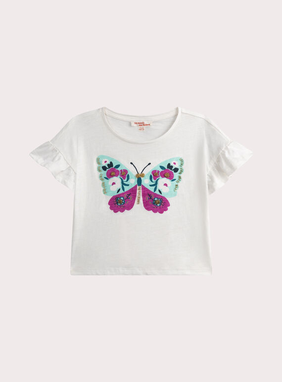 T-shirt a maniche corte con motivo a farfalla  WABOTI4 / 25S901R3TMC001